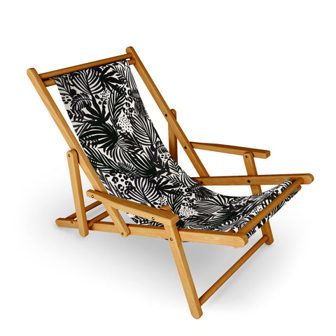 Marta Barragan Camarasa Wild abstract jungle on black Sling Chair