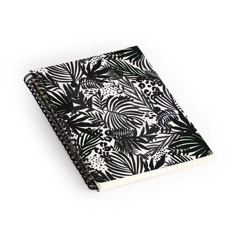 Marta Barragan Camarasa Wild abstract jungle on black Spiral Notebook