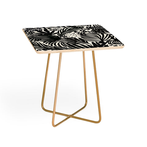 Marta Barragan Camarasa Wild abstract jungle on black Side Table