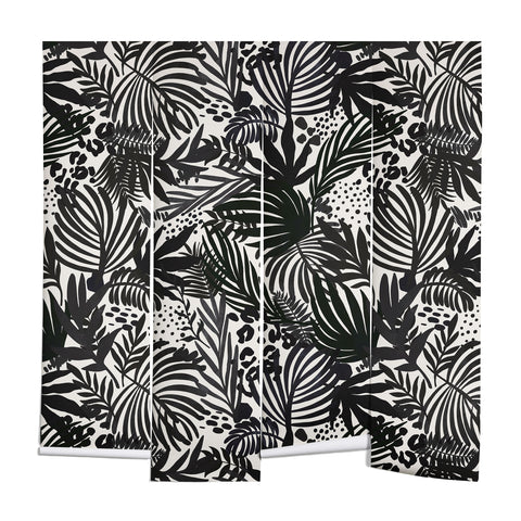 Marta Barragan Camarasa Wild abstract jungle on black Wall Mural