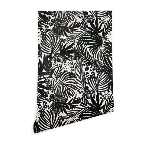 Marta Barragan Camarasa Wild abstract jungle on black Wallpaper