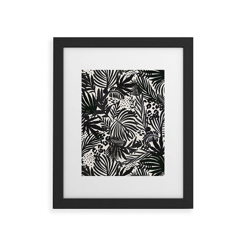 Marta Barragan Camarasa Wild abstract jungle on black Framed Art Print