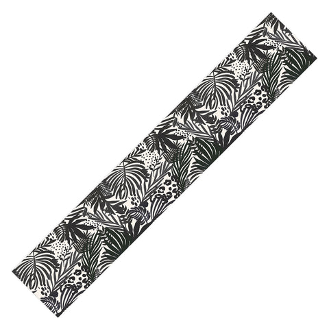 Marta Barragan Camarasa Wild abstract jungle on black Table Runner