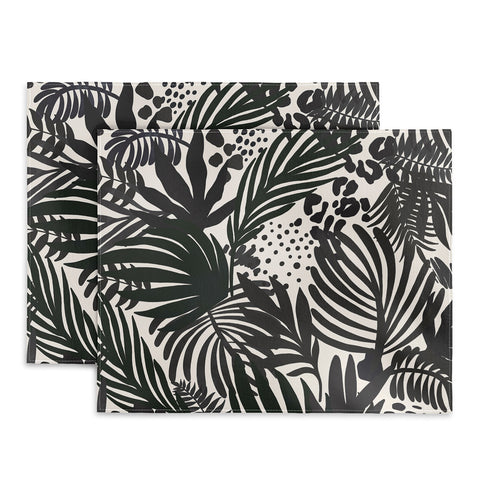 Marta Barragan Camarasa Wild abstract jungle on black Placemat