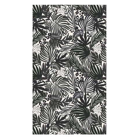 Marta Barragan Camarasa Wild abstract jungle on black Tablecloth