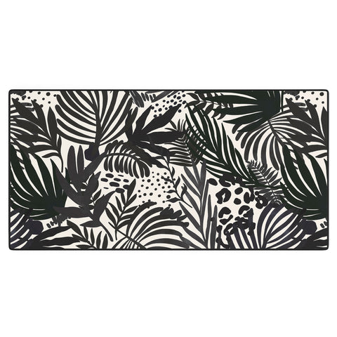 Marta Barragan Camarasa Wild abstract jungle on black Desk Mat