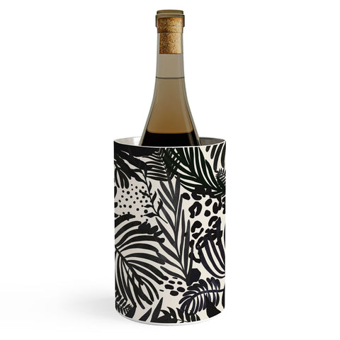 Marta Barragan Camarasa Wild abstract jungle on black Wine Chiller