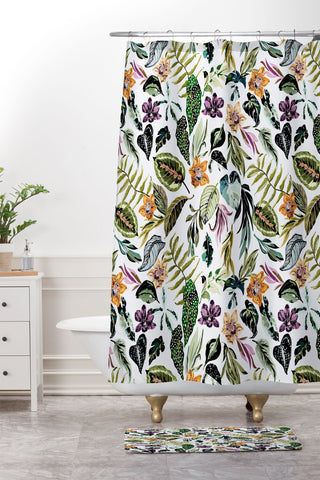 Marta Barragan Camarasa Wild colorful jungle FN5 Shower Curtain And Mat
