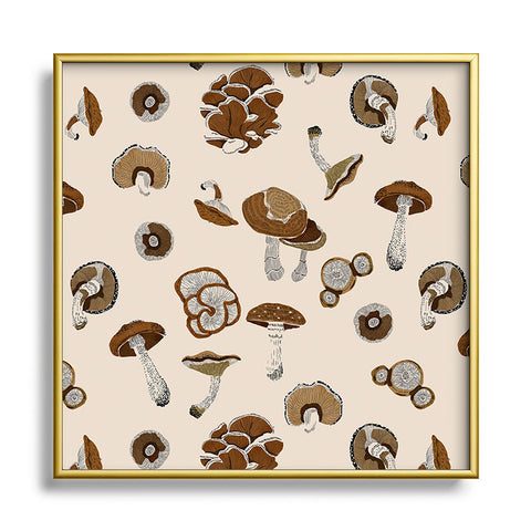 Marta Barragan Camarasa Wild forest mushrooms 2 Metal Square Framed Art Print