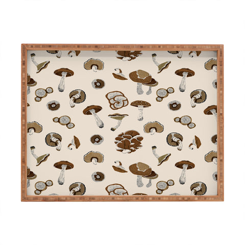 Marta Barragan Camarasa Wild forest mushrooms 2 Rectangular Tray