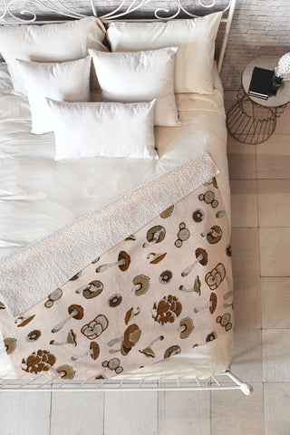 Marta Barragan Camarasa Wild forest mushrooms 2 Fleece Throw Blanket