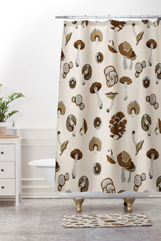 Marta Barragan Camarasa Wild forest mushrooms 2 Shower Curtain And Mat