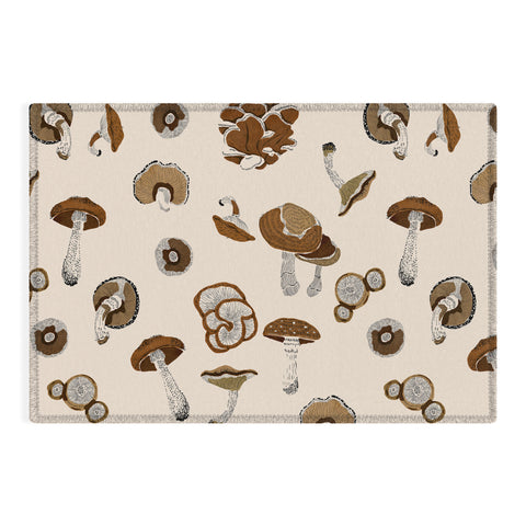 Marta Barragan Camarasa Wild forest mushrooms 2 Outdoor Rug
