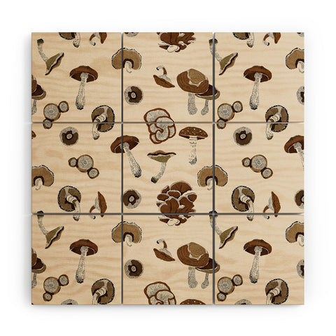 Marta Barragan Camarasa Wild forest mushrooms 2 Wood Wall Mural