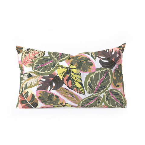 Marta Barragan Camarasa Wild jungle botanical leaves 6 Oblong Throw Pillow