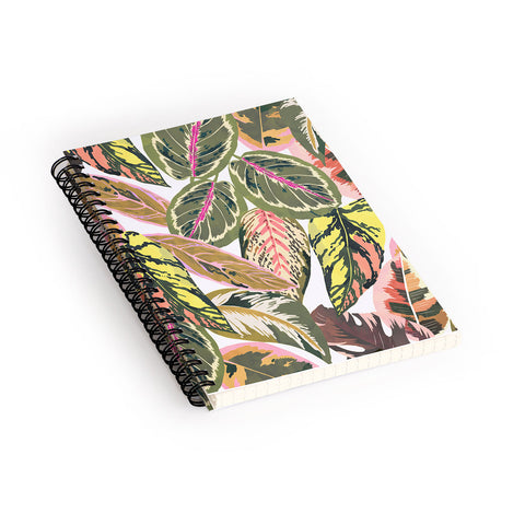 Marta Barragan Camarasa Wild jungle botanical leaves 6 Spiral Notebook