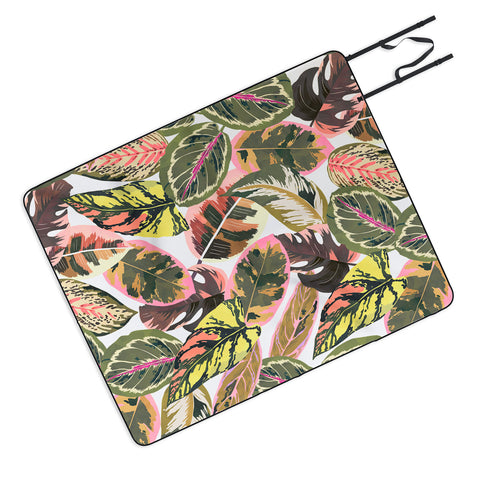 Marta Barragan Camarasa Wild jungle botanical leaves 6 Picnic Blanket
