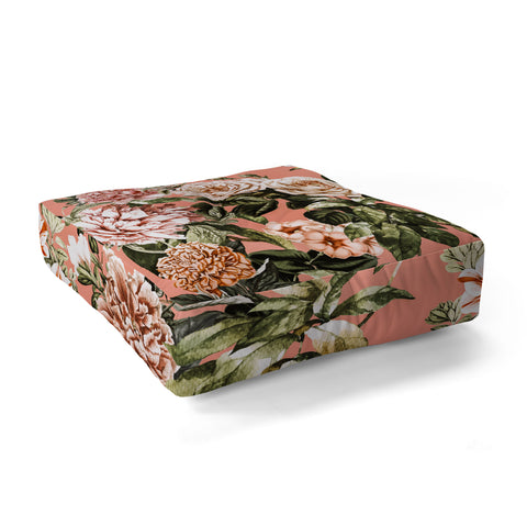 Marta Barragan Camarasa Wild rose meadow blooming Floor Pillow Square