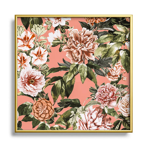 Marta Barragan Camarasa Wild rose meadow blooming Square Metal Framed Art Print