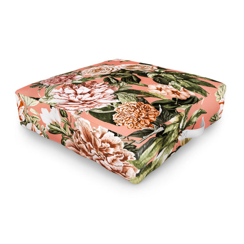 Marta Barragan Camarasa Wild rose meadow blooming Outdoor Floor Cushion