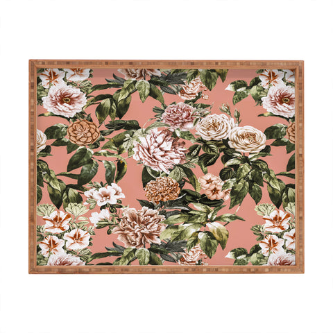 Marta Barragan Camarasa Wild rose meadow blooming Rectangular Tray