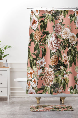 Marta Barragan Camarasa Wild rose meadow blooming Shower Curtain And Mat