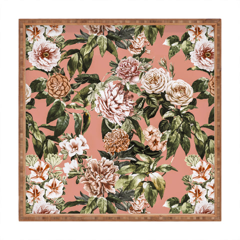 Marta Barragan Camarasa Wild rose meadow blooming Square Tray