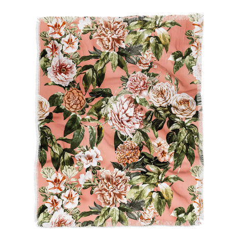 Marta Barragan Camarasa Wild rose meadow blooming Throw Blanket