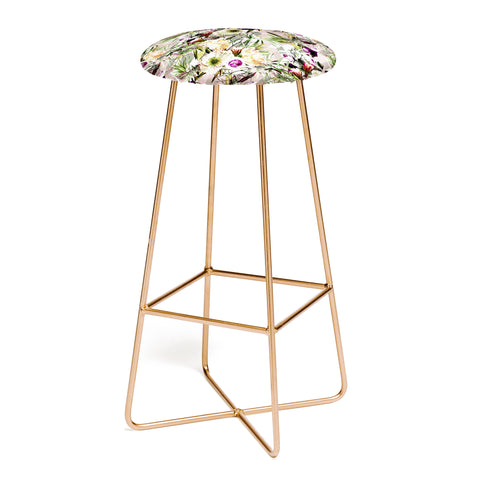 Marta Barragan Camarasa Wild vintage bloom in geometric Bar Stool