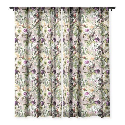 Marta Barragan Camarasa Wild vintage bloom in geometric Sheer Window Curtain
