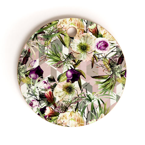 Marta Barragan Camarasa Wild vintage bloom in geometric Cutting Board Round