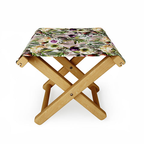 Marta Barragan Camarasa Wild vintage bloom in geometric Folding Stool