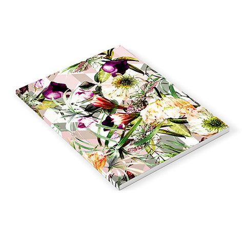 Marta Barragan Camarasa Wild vintage bloom in geometric Notebook