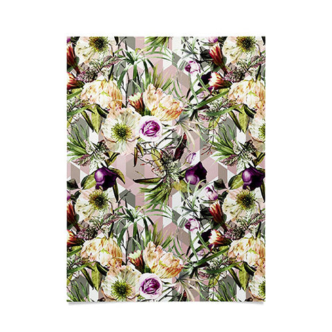 Marta Barragan Camarasa Wild vintage bloom in geometric Poster