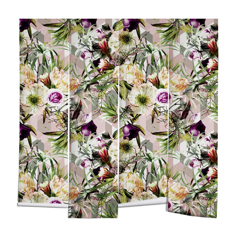 Marta Barragan Camarasa Wild vintage bloom in geometric Wall Mural