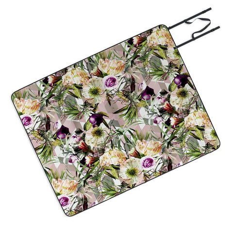 Marta Barragan Camarasa Wild vintage bloom in geometric Picnic Blanket