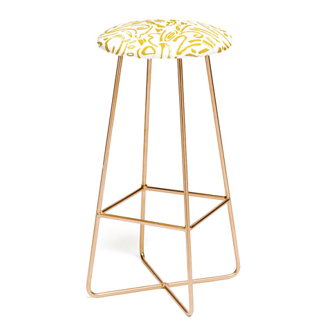 Marta Barragan Camarasa Wildness abstract brushstrokes Bar Stool