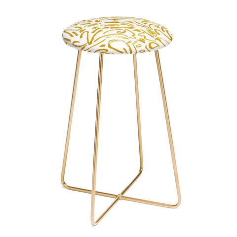 Marta Barragan Camarasa Wildness abstract brushstrokes Counter Stool