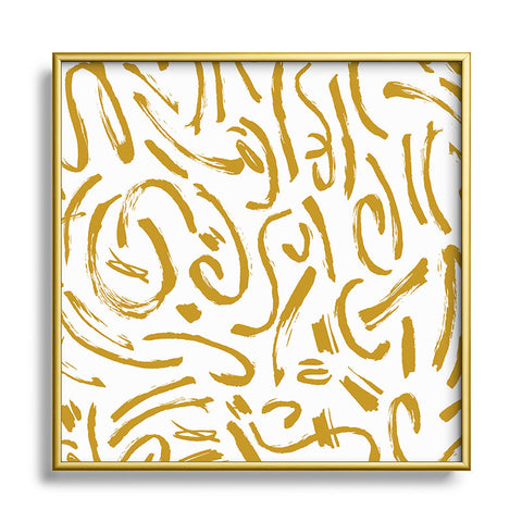 Marta Barragan Camarasa Wildness abstract brushstrokes Square Metal Framed Art Print