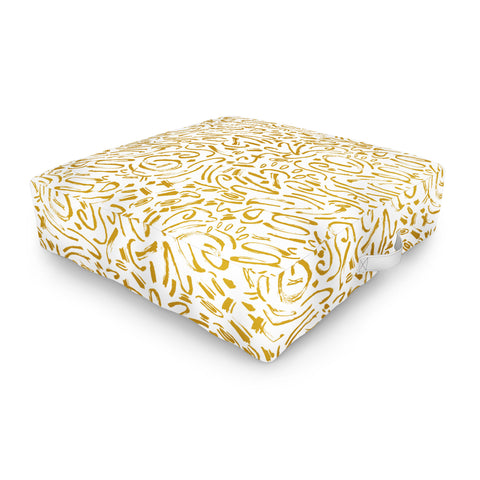 Marta Barragan Camarasa Wildness abstract brushstrokes Outdoor Floor Cushion