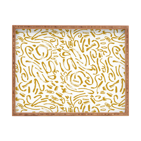 Marta Barragan Camarasa Wildness abstract brushstrokes Rectangular Tray