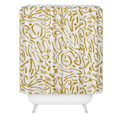 Marta Barragan Camarasa Wildness abstract brushstrokes Shower Curtain
