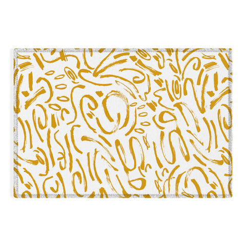 Marta Barragan Camarasa Wildness abstract brushstrokes Outdoor Rug