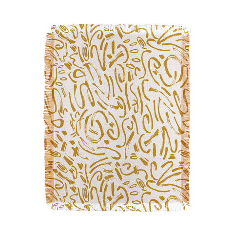 Marta Barragan Camarasa Wildness abstract brushstrokes Throw Blanket