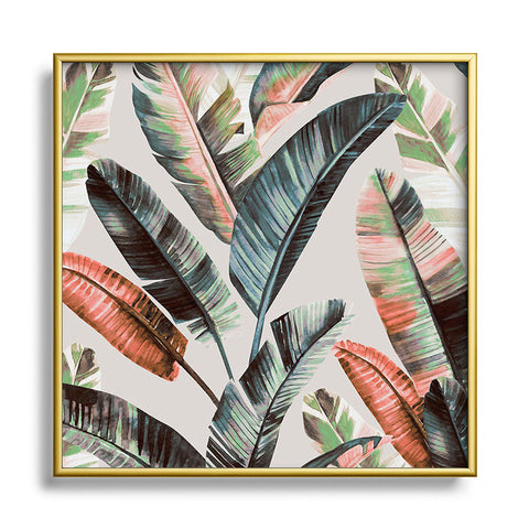 Marta Barragan Camarasa Winter palm trees Square Metal Framed Art Print