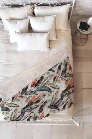 Marta Barragan Camarasa Winter palm trees Fleece Throw Blanket