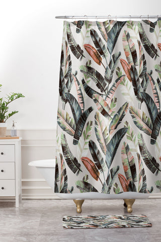 Marta Barragan Camarasa Winter palm trees Shower Curtain And Mat