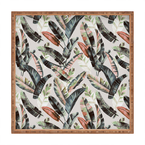 Marta Barragan Camarasa Winter palm trees Square Tray