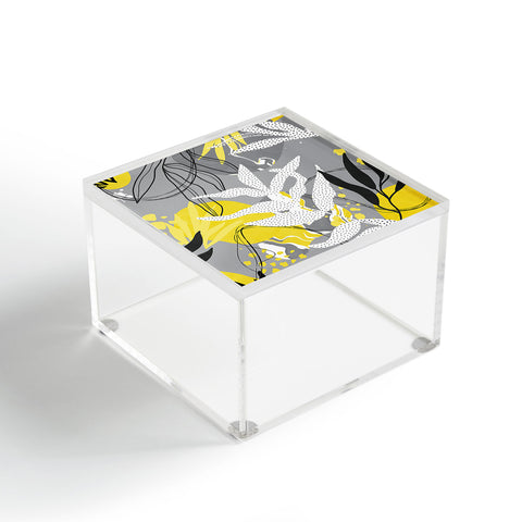 Marta Barragan Camarasa Yellow gray tropical abstract Acrylic Box