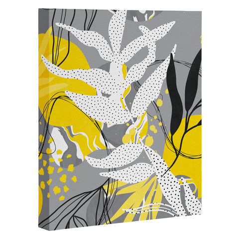 Marta Barragan Camarasa Yellow gray tropical abstract Art Canvas